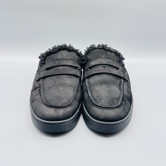 Vionic Shoes Womens 9 Black Faux Fur Uptown Mule Loafer Slip On Clogs Slippers - Picture 3 of 10